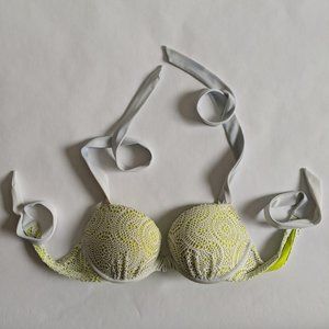 Aerie Emma Padded Push Up Bikini Top Neon 36B